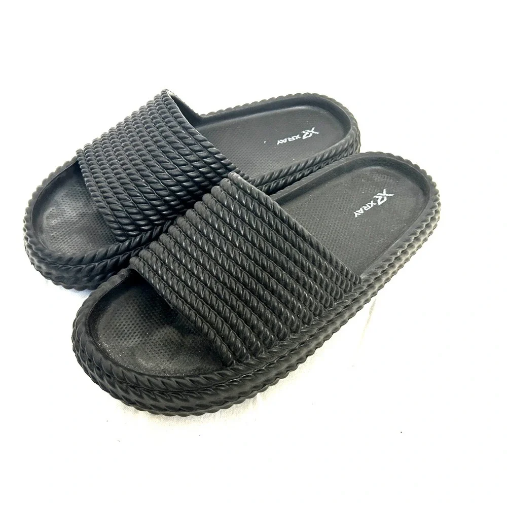 X Ray‎ Brand Men's Sz 10M Flip Flops Black Rubber